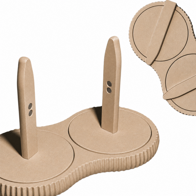 Podwójny składany kołowrotek na włóczkę – stojak na dwa motki - Beige