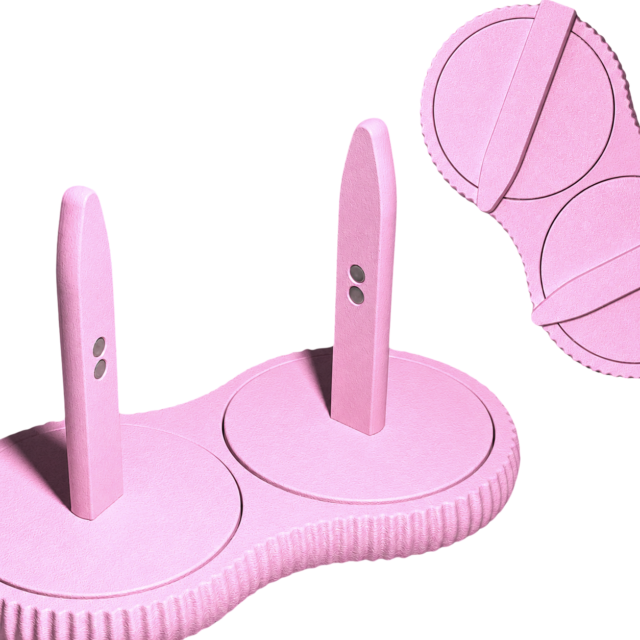Podwójny składany kołowrotek na włóczkę – stojak na dwa motki - Candy Pink
