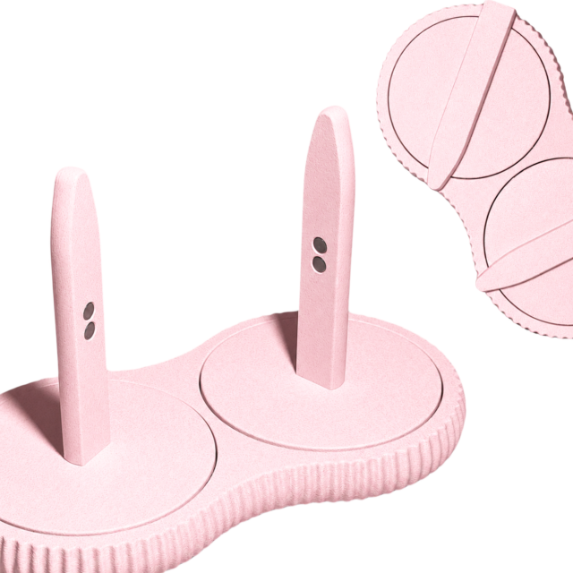 Podwójny składany kołowrotek na włóczkę – stojak na dwa motki - Pastel Pink